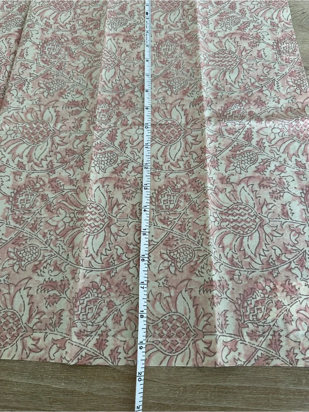 New Pottery Barn Floral Block Print 100% Cotton Napkins ~ Set of 4 ~Cream Pink